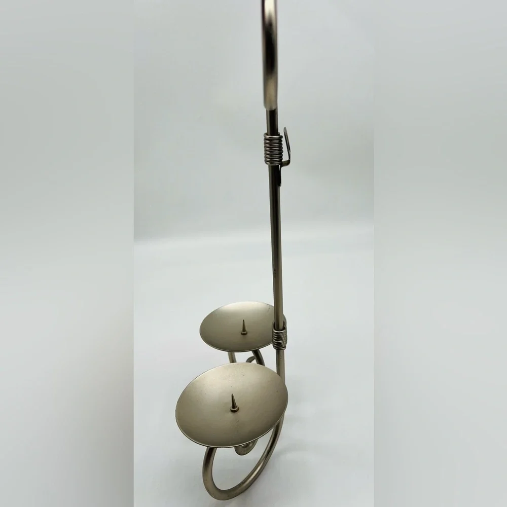 Silver 14” wall flat lay 2 candle holder wall sconces
